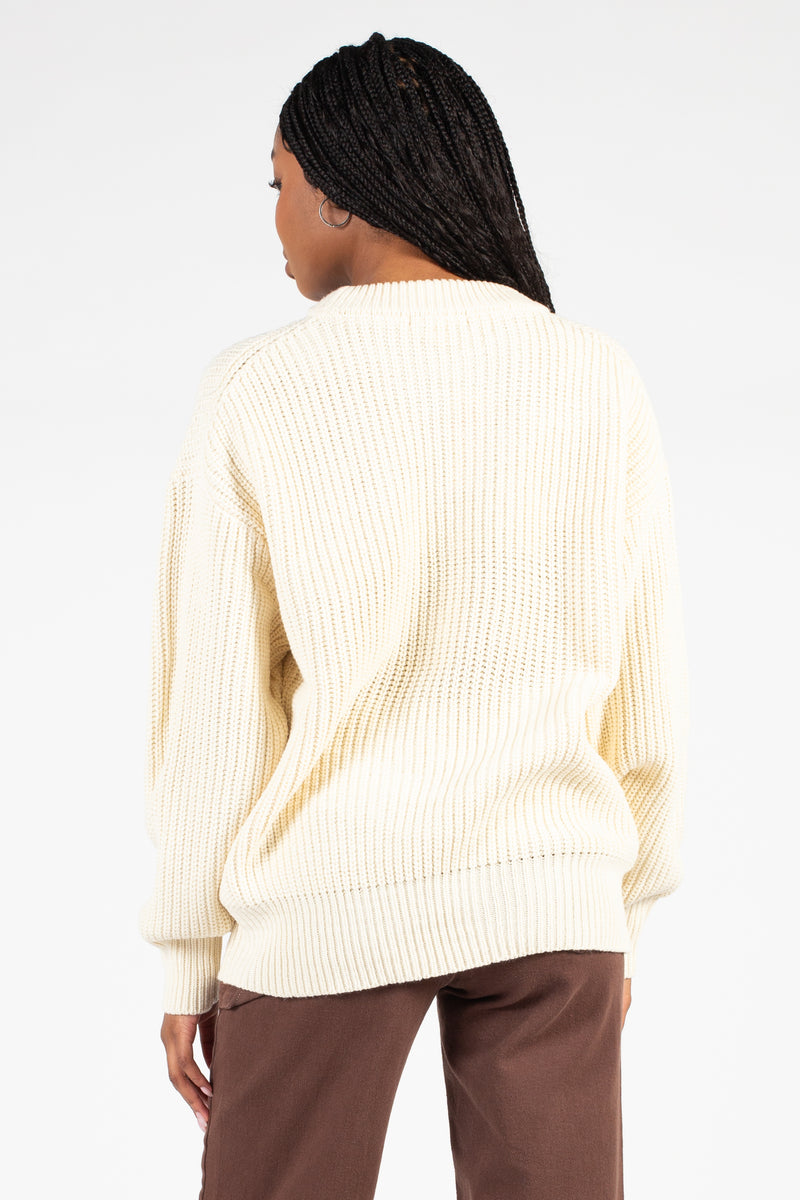 Lilianna Sleeve Crewneck Oversized Sweater - honey