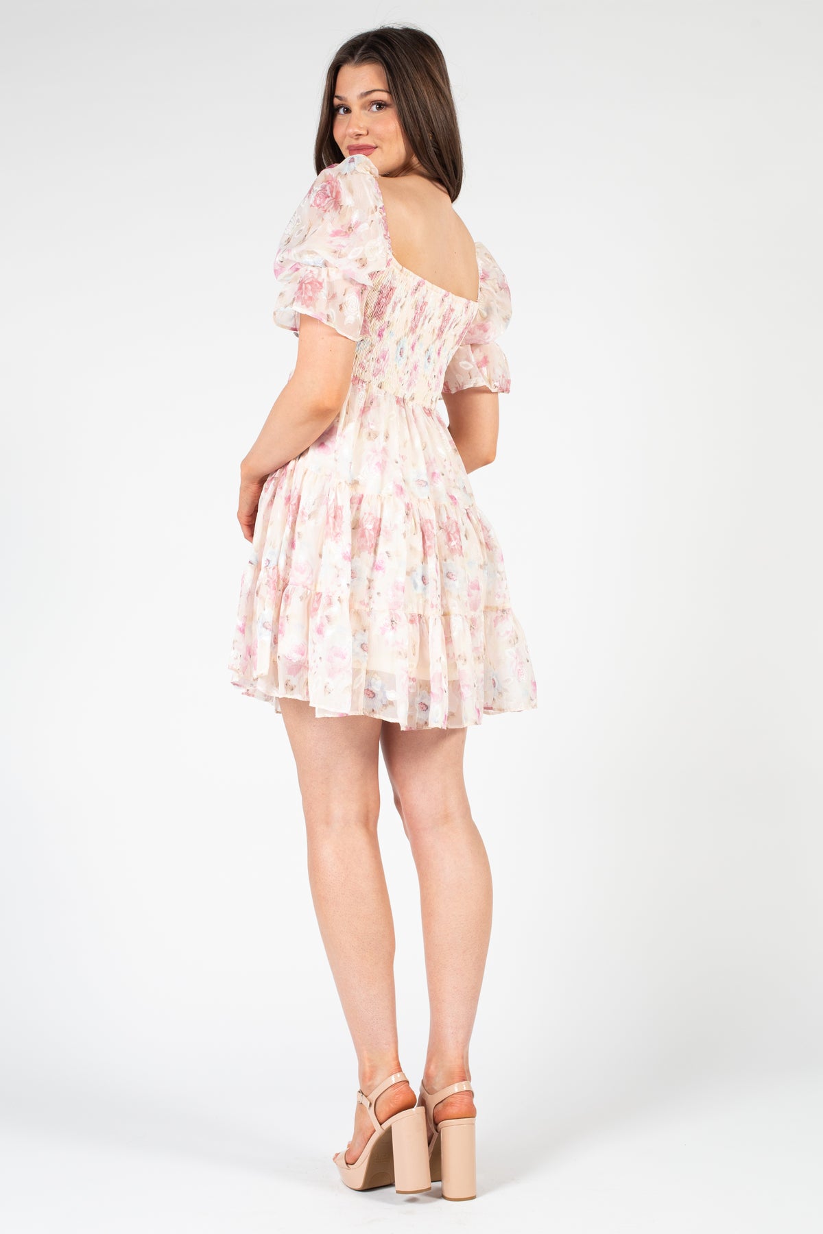 Gia Floral Mini Dress - honey