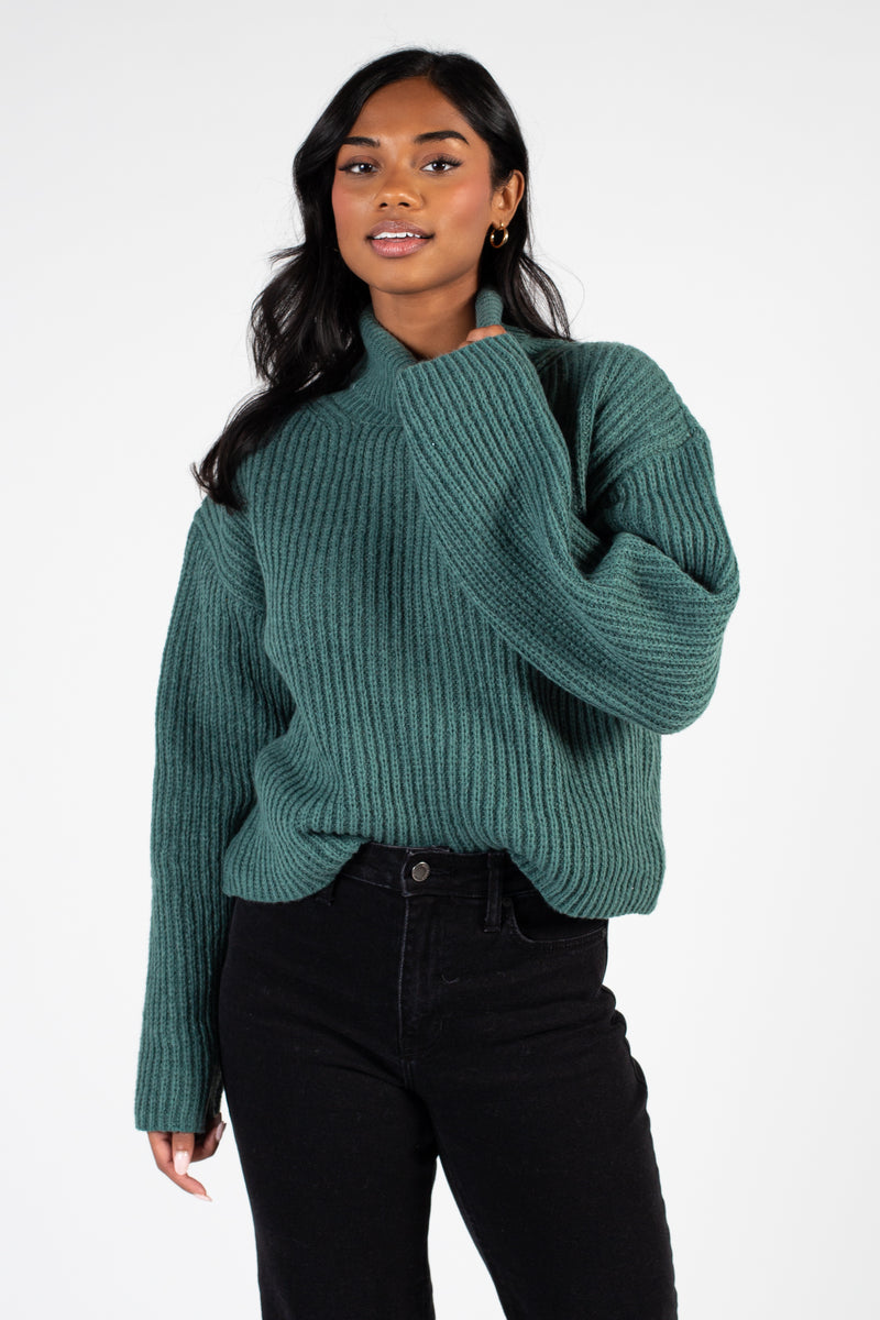 Corinna Turtleneck Crop Sweater - honey