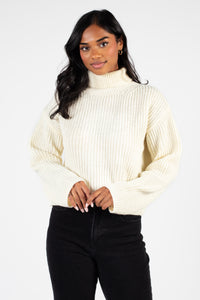 Corinna Turtleneck Crop Sweater - honey