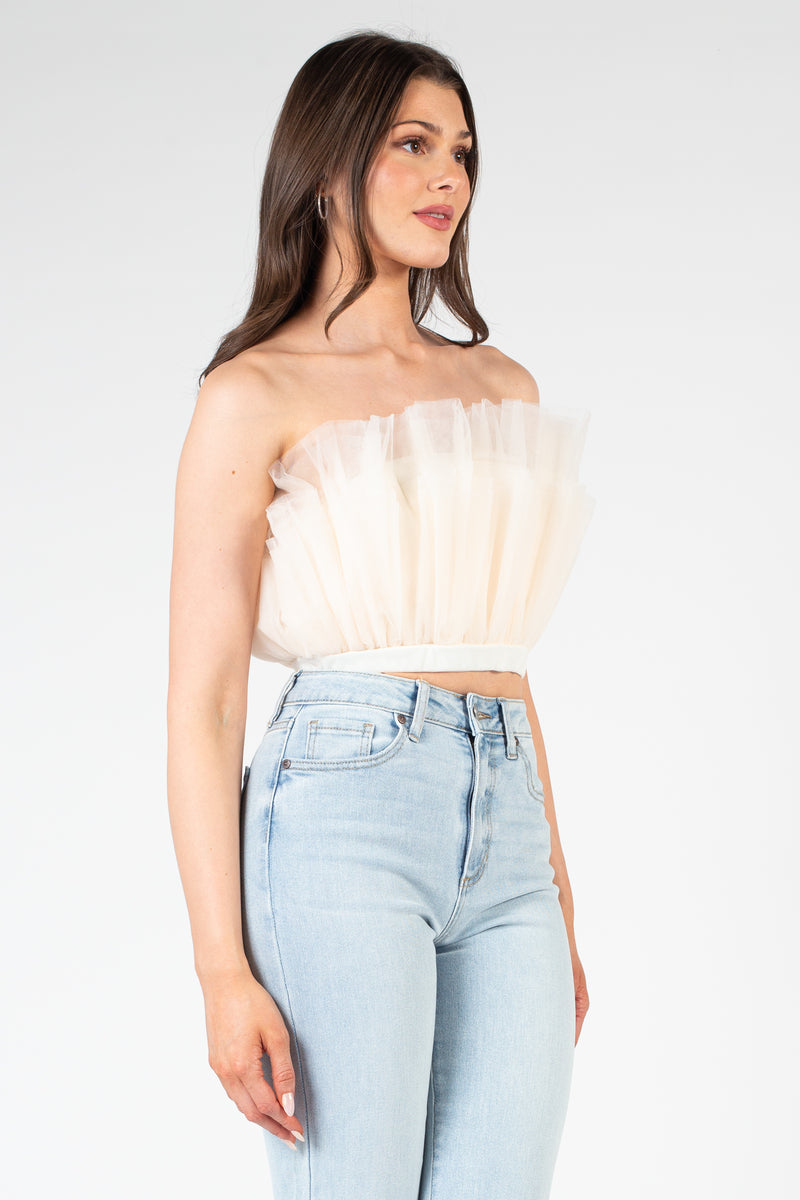 Flo Tulle Cropped Blouse