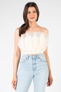 Flo Tulle Cropped Blouse
