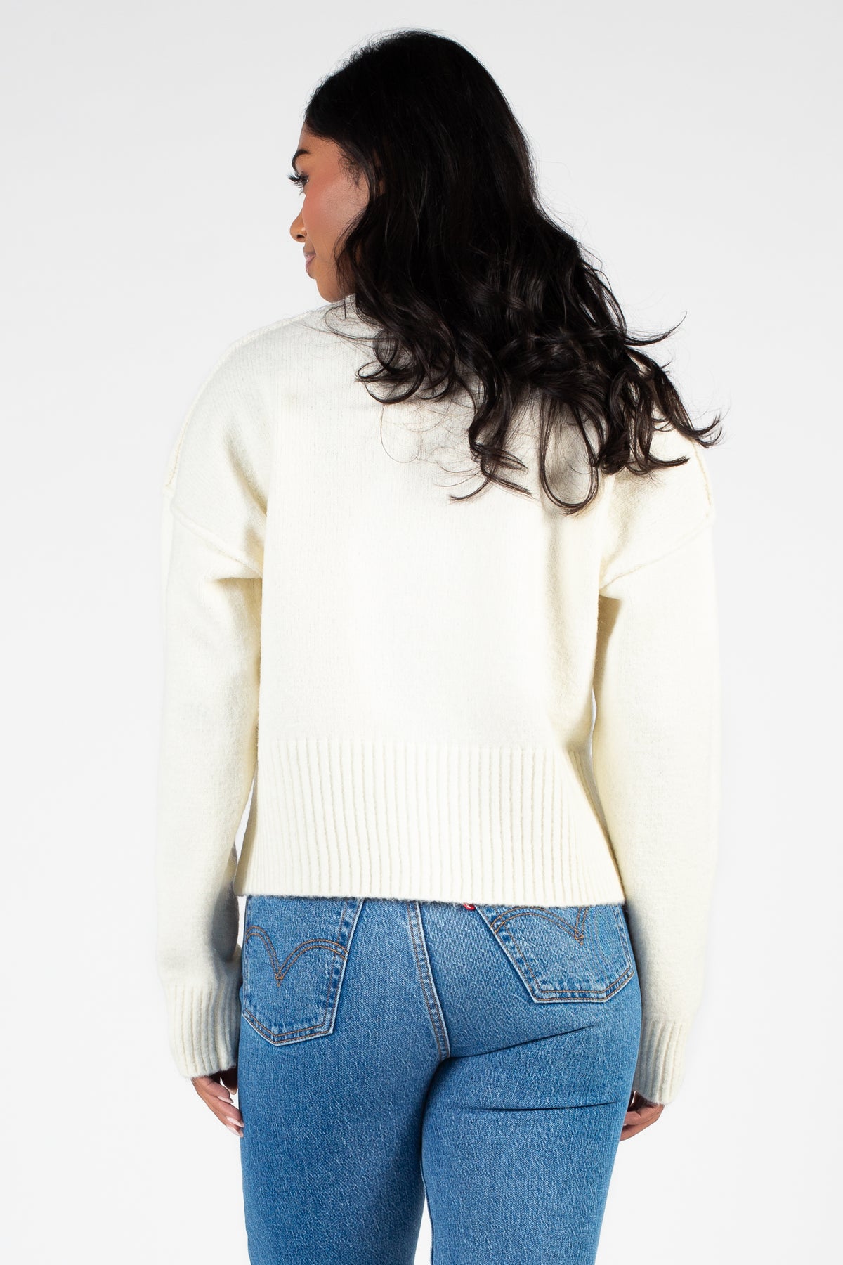 Tara Crewneck Side Slit Sweater - honey