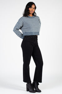 Parker Stripe Crop Sweater - honey