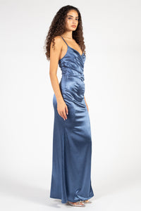 Thea High Slit Satin Maxi Gown