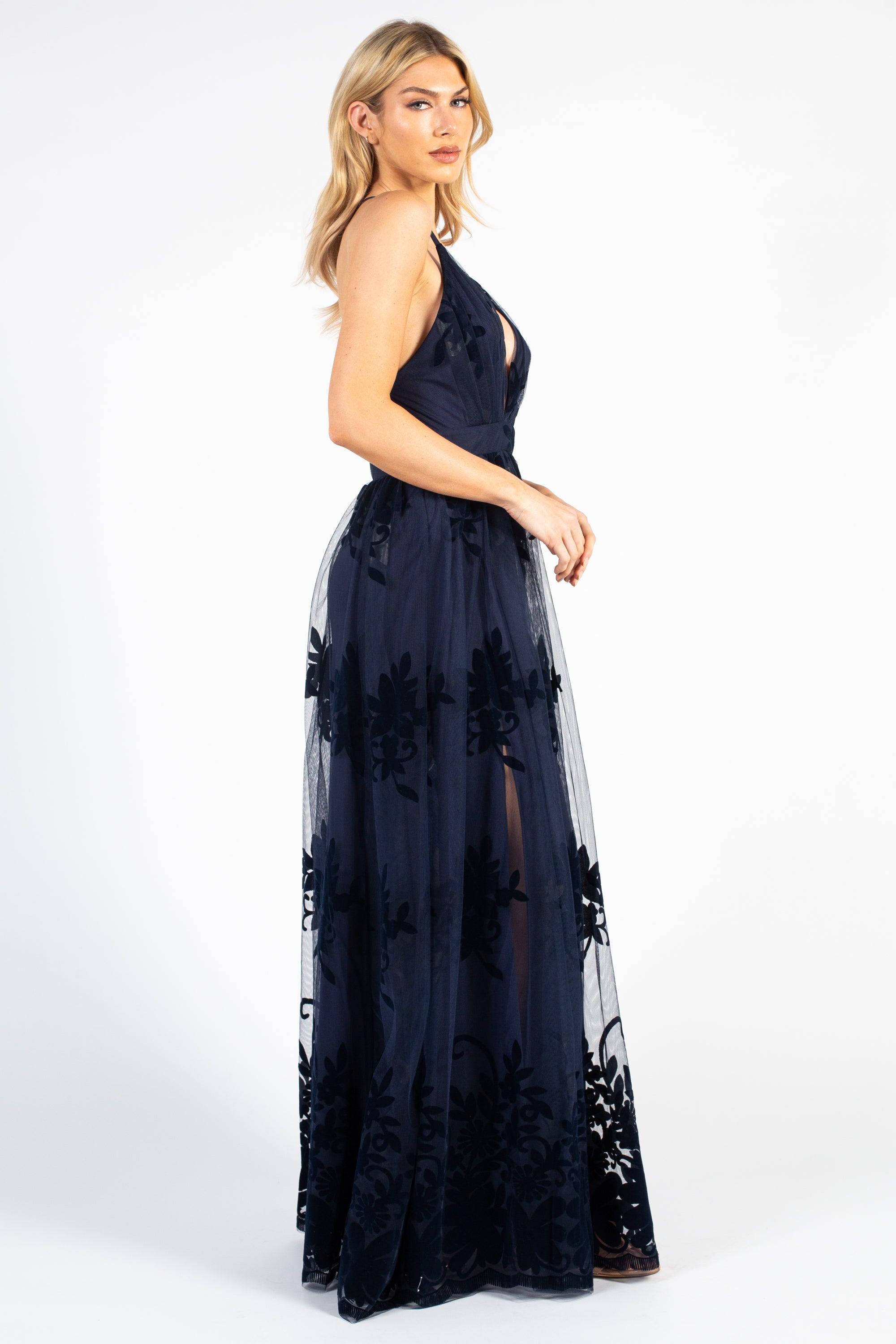 Navy discount maxi dress