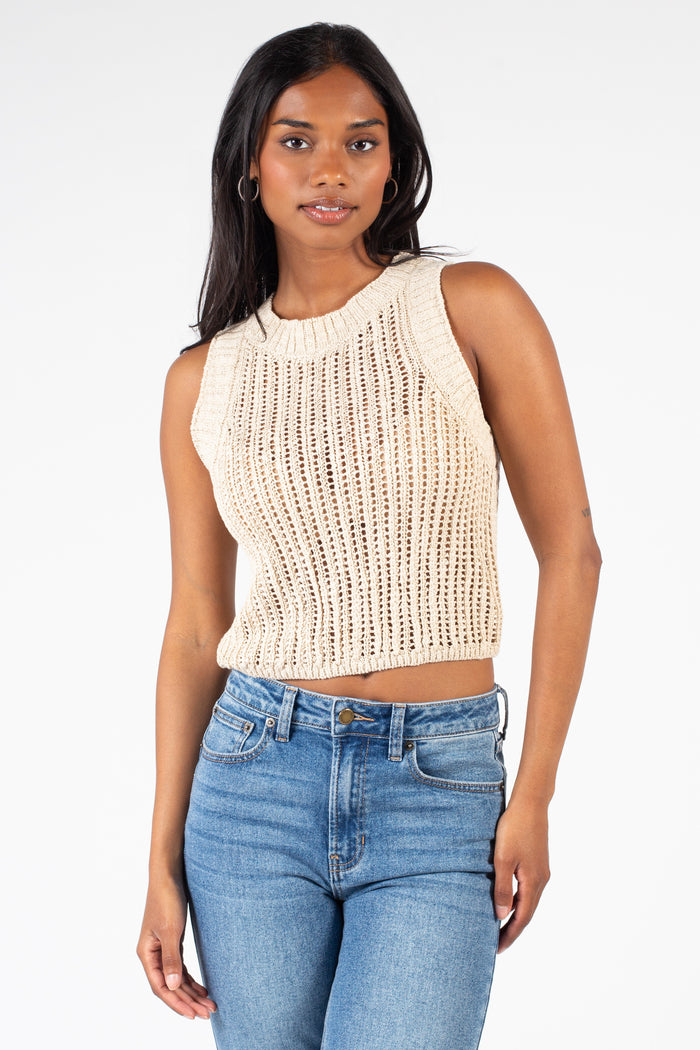 Janina Crewneck Knit Sweater - honey