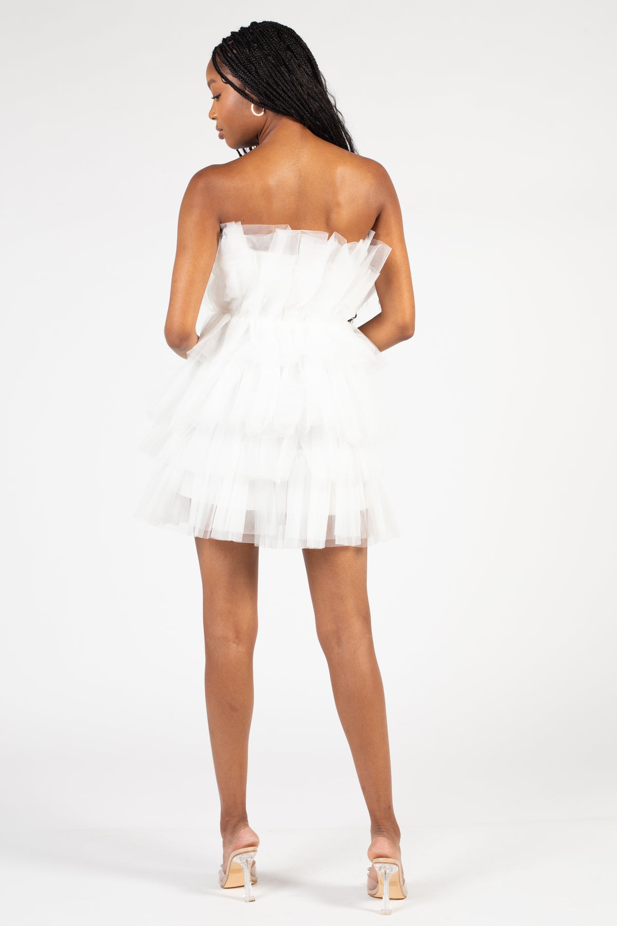 Kendall Tulle Layered Mini Dress - honey