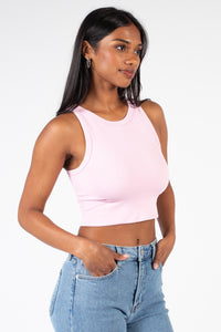 Nellie Crewneck Chevron Crop Top - honey