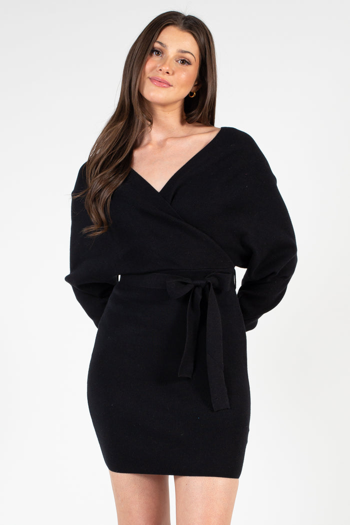 Valentina Tie Waist Sweater Dress