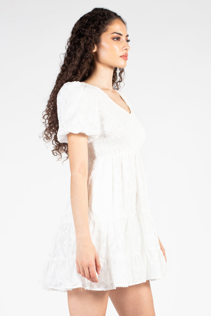Kalissa Textured Mini Dress - honey
