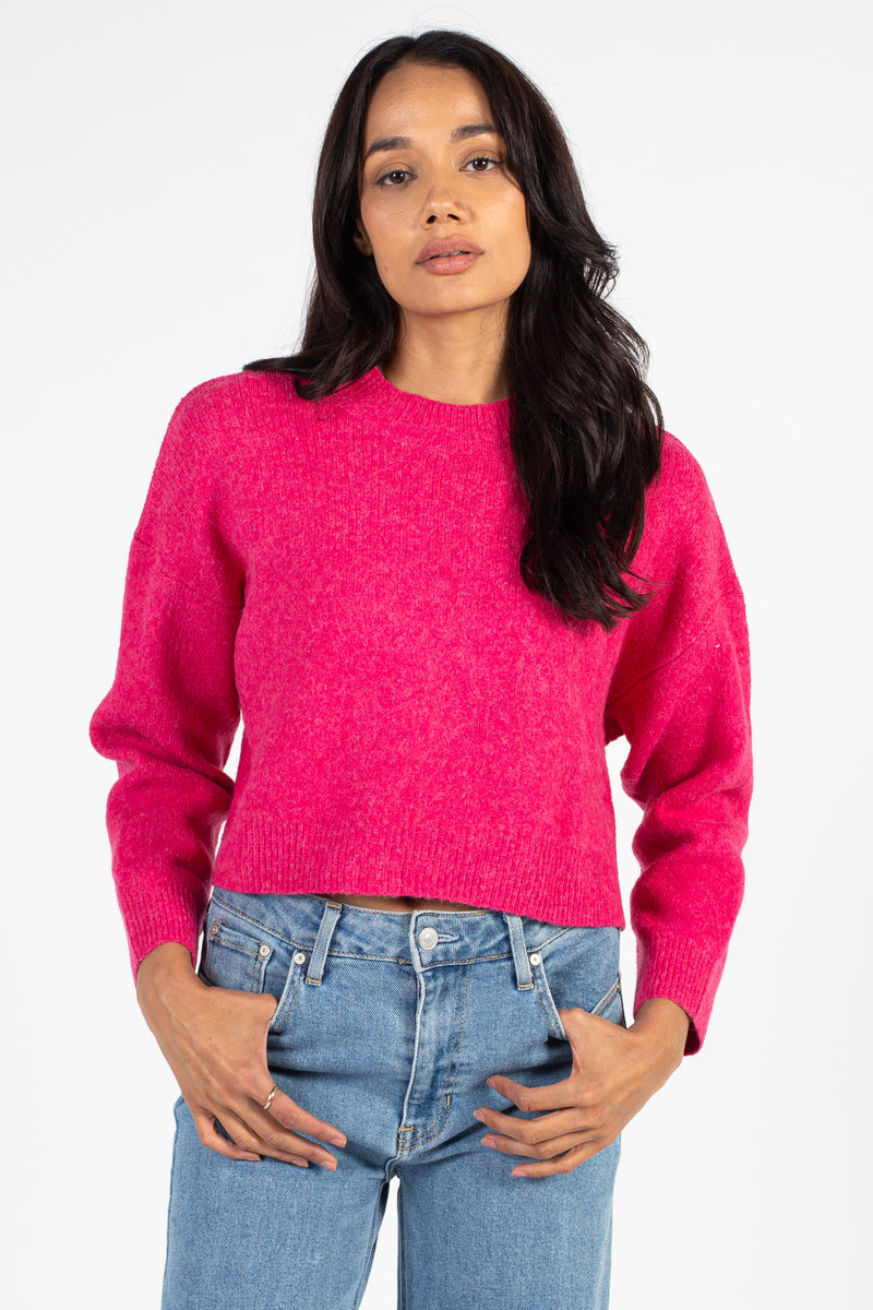 Elane Crewneck Crop Sweater - honey