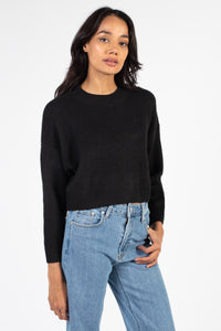 Elane Crewneck Crop Sweater - honey