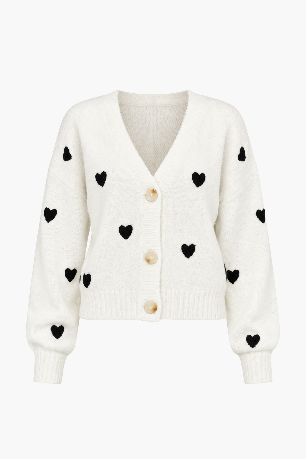 Amora Heart Cropped Cardigan - honey