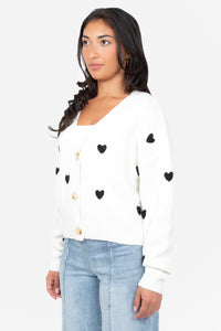 Amora Heart Cropped Cardigan