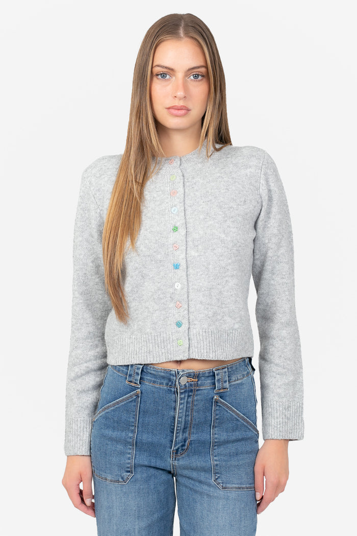 Polly Multi Colour Button Knit Cardigan