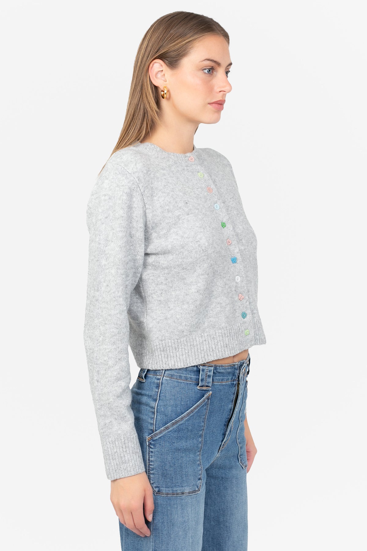 Polly Multi Colour Button Knit Cardigan