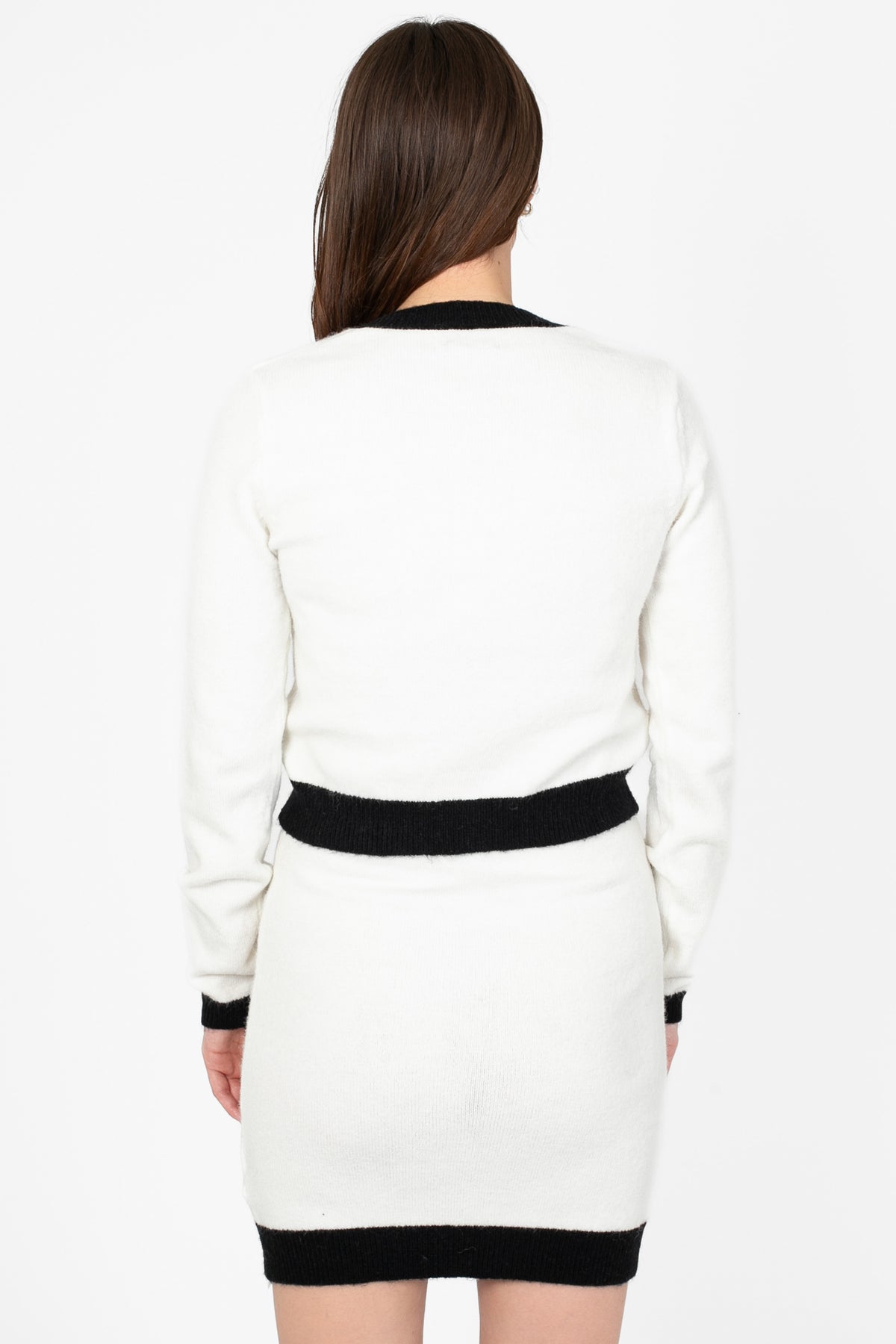 Monroe Contrast Knit Cardigan - honey