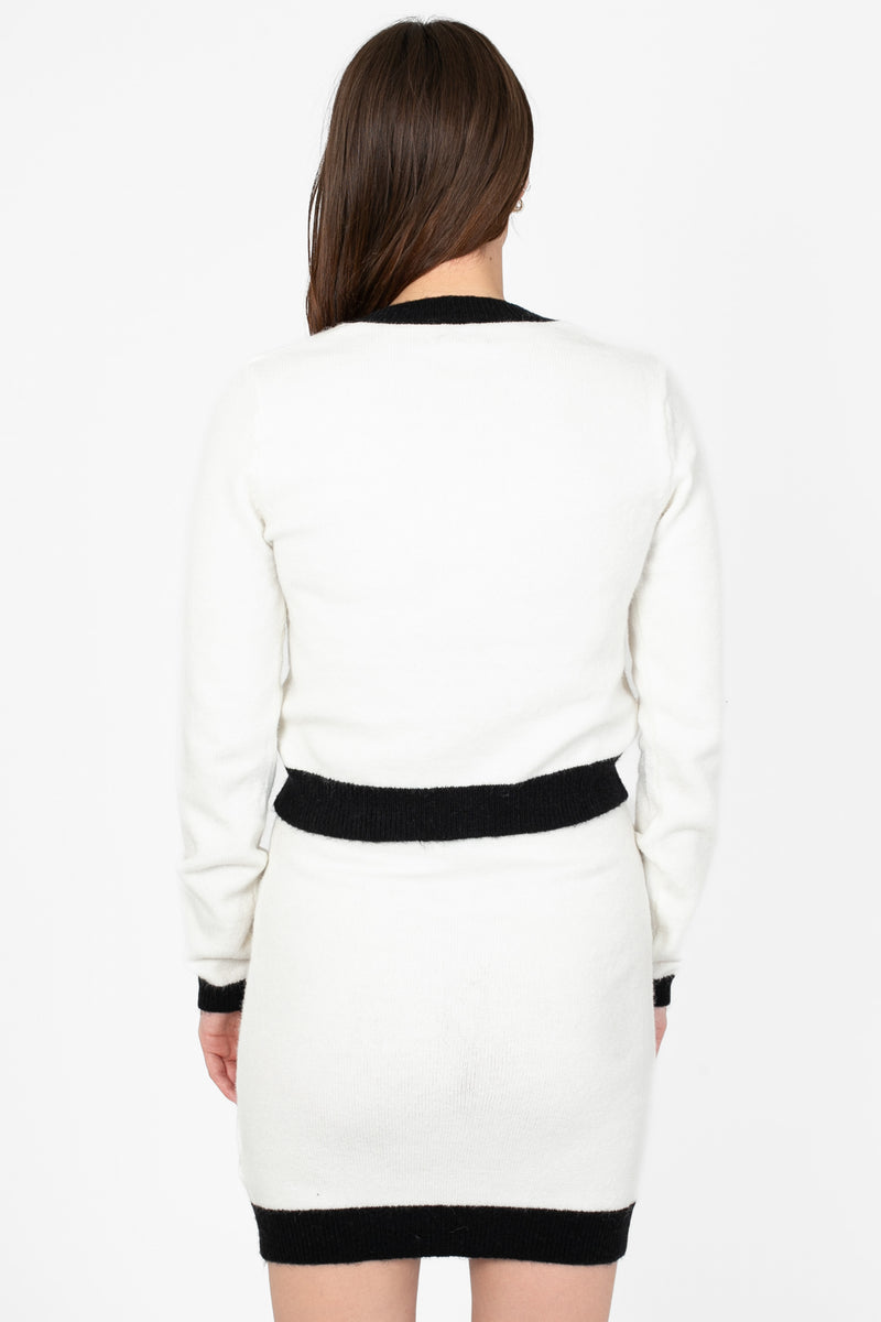 Monroe Contrast Knit Cardigan - honey