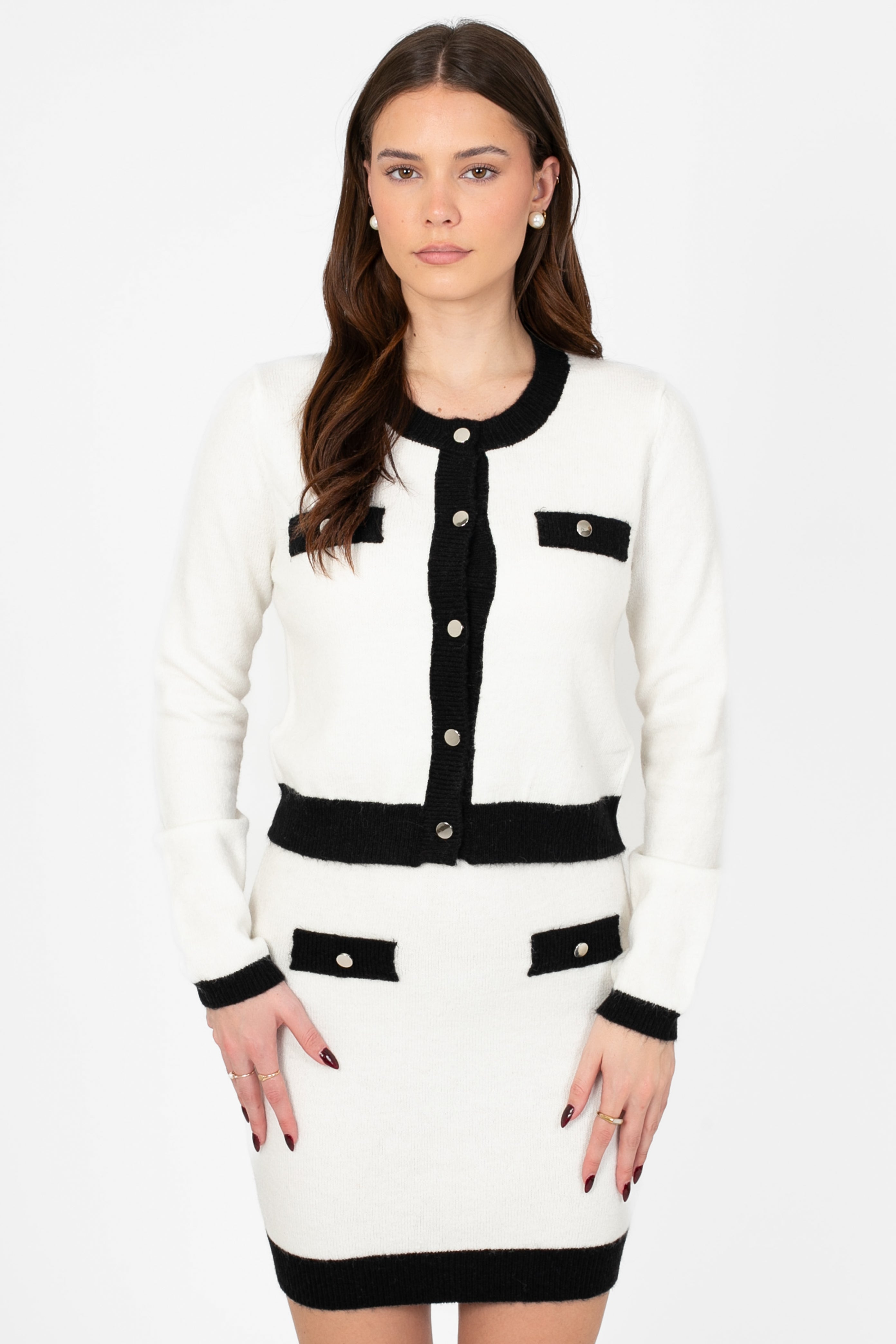 Monroe Contrast Knit Cardigan
