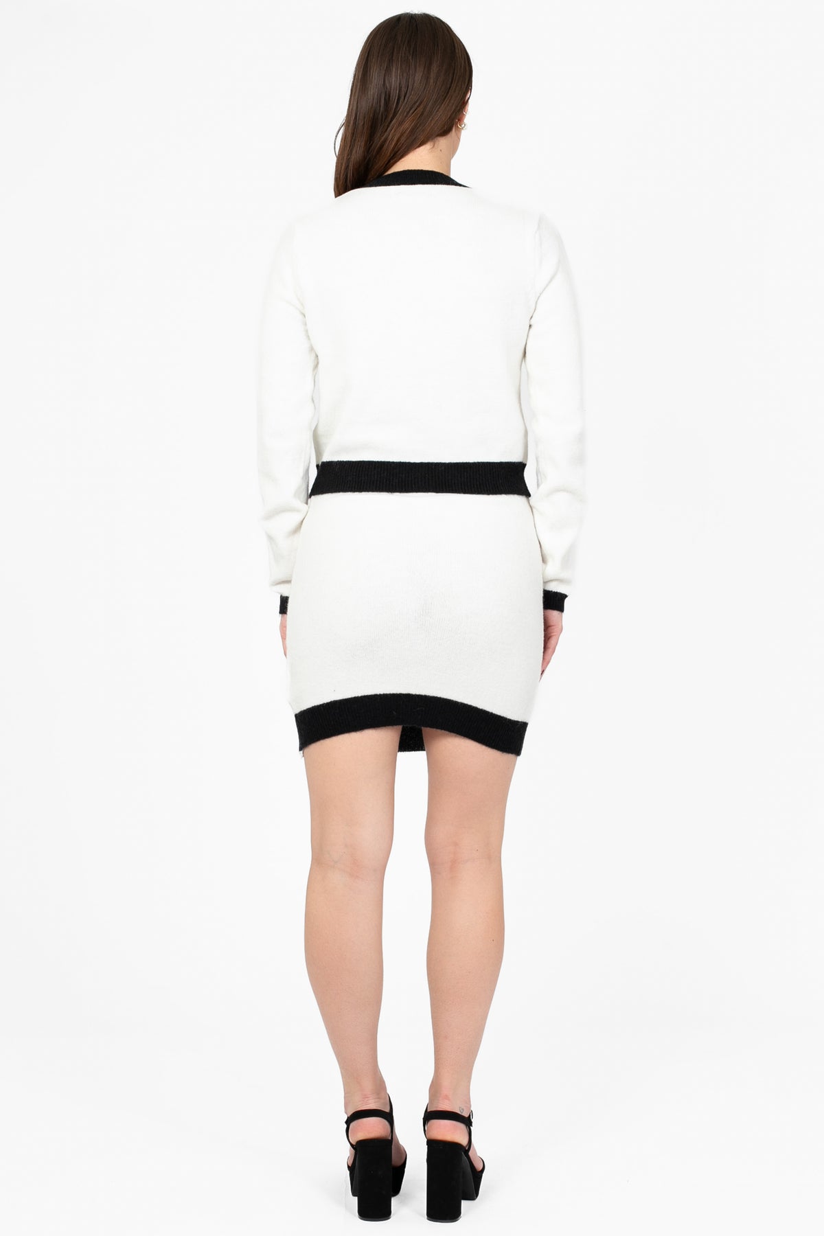 Simone Contrast Knit Mini Skirt - honey