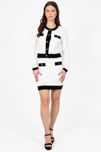 Simone Contrast Knit Mini Skirt - honey