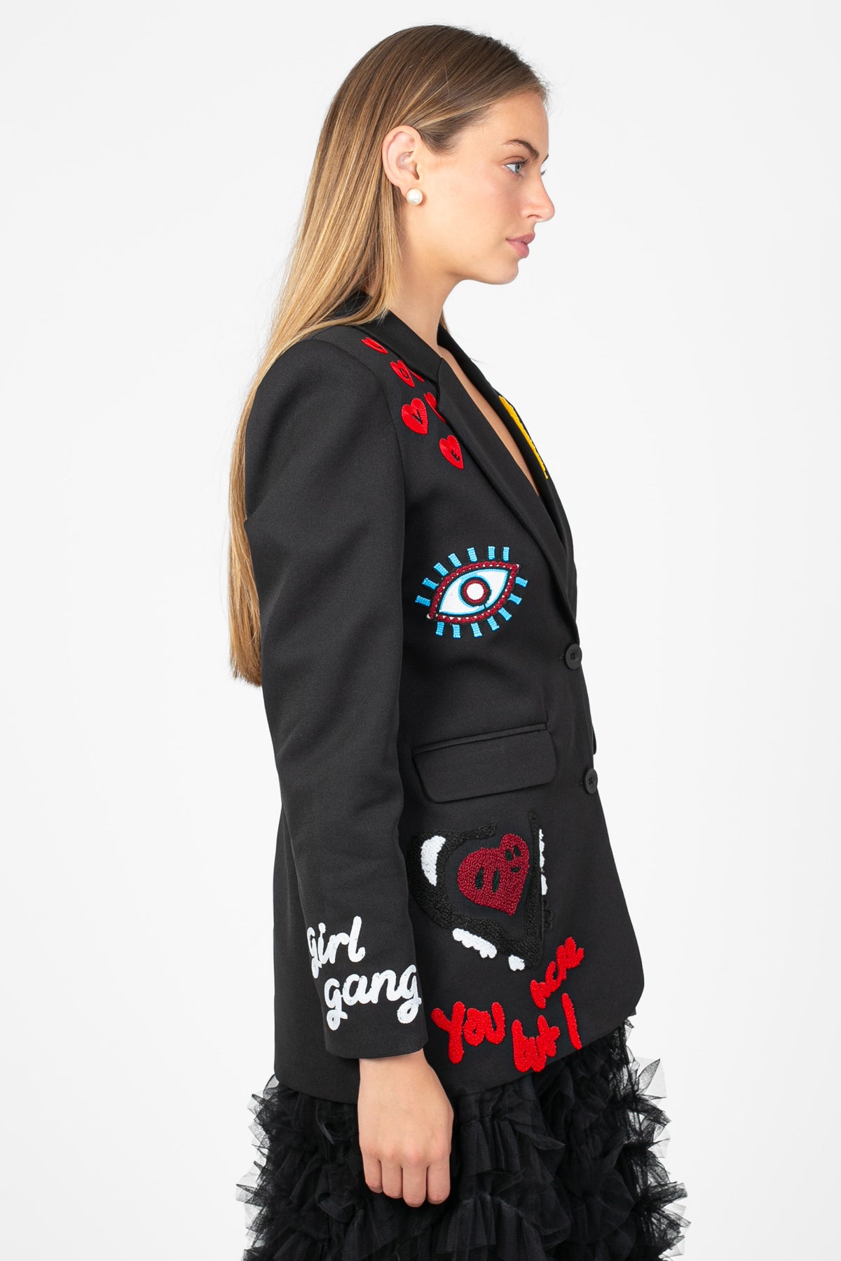 Girl Gang Patchwork Blazer - honey