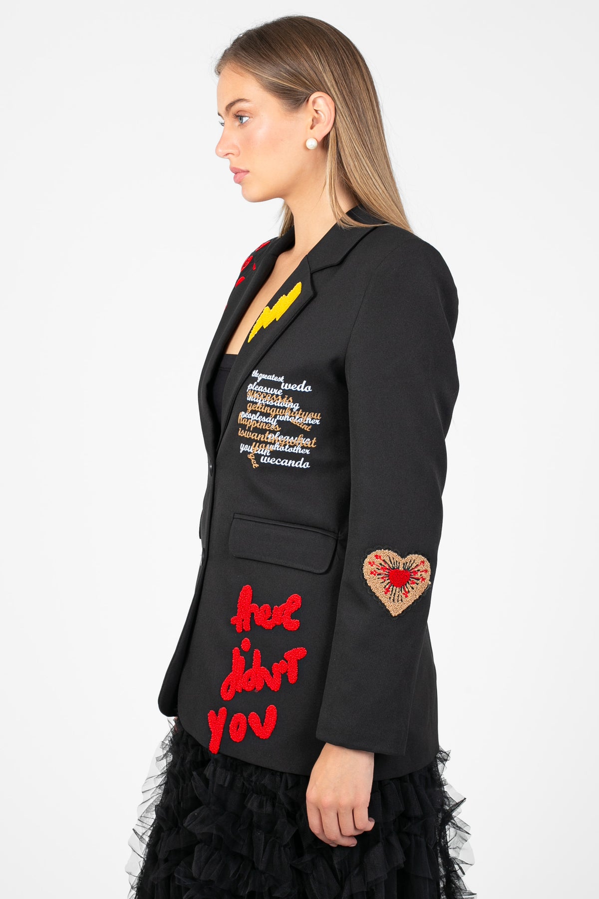 Girl Gang Patchwork Blazer - honey