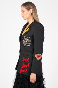 Girl Gang Patchwork Blazer - honey