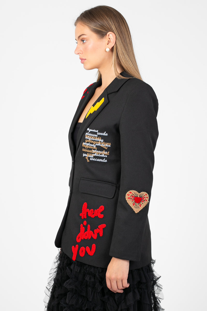 Girl Gang Patchwork Blazer - honey