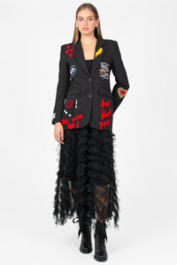 Girl Gang Patchwork Blazer - honey