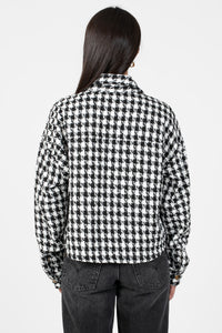 Benedetta Houndstooth Crop Jacket - honey