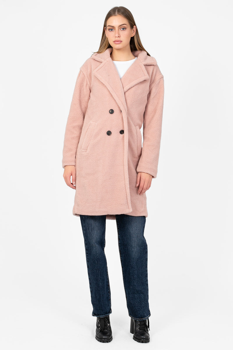 Eldara Teddy Midi Jacket - honey