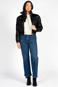 Rebel Faux Leather Bomber Jacket