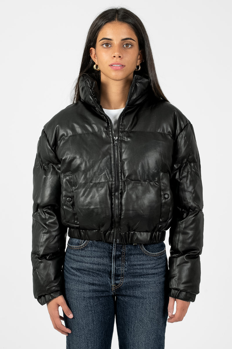 Rebel Faux Leather Bomber Jacket - honey