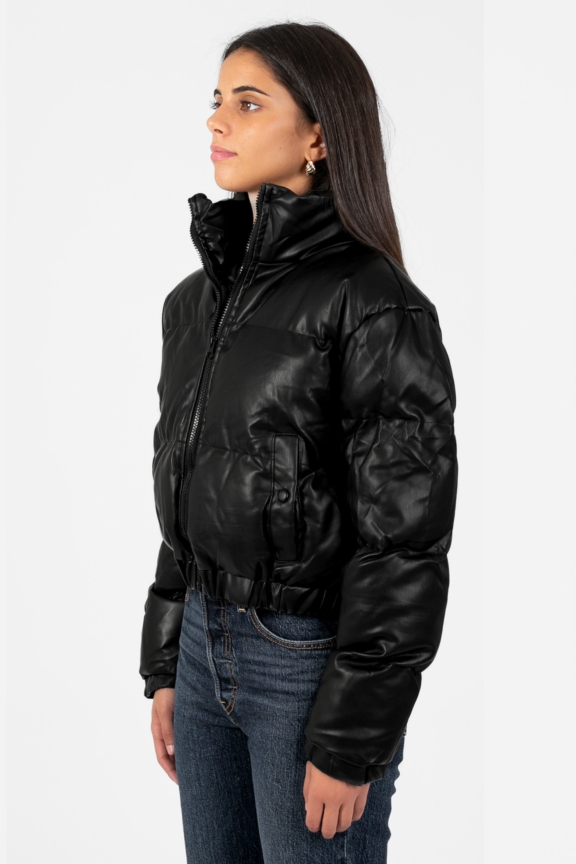 Rebel Faux Leather Bomber Jacket