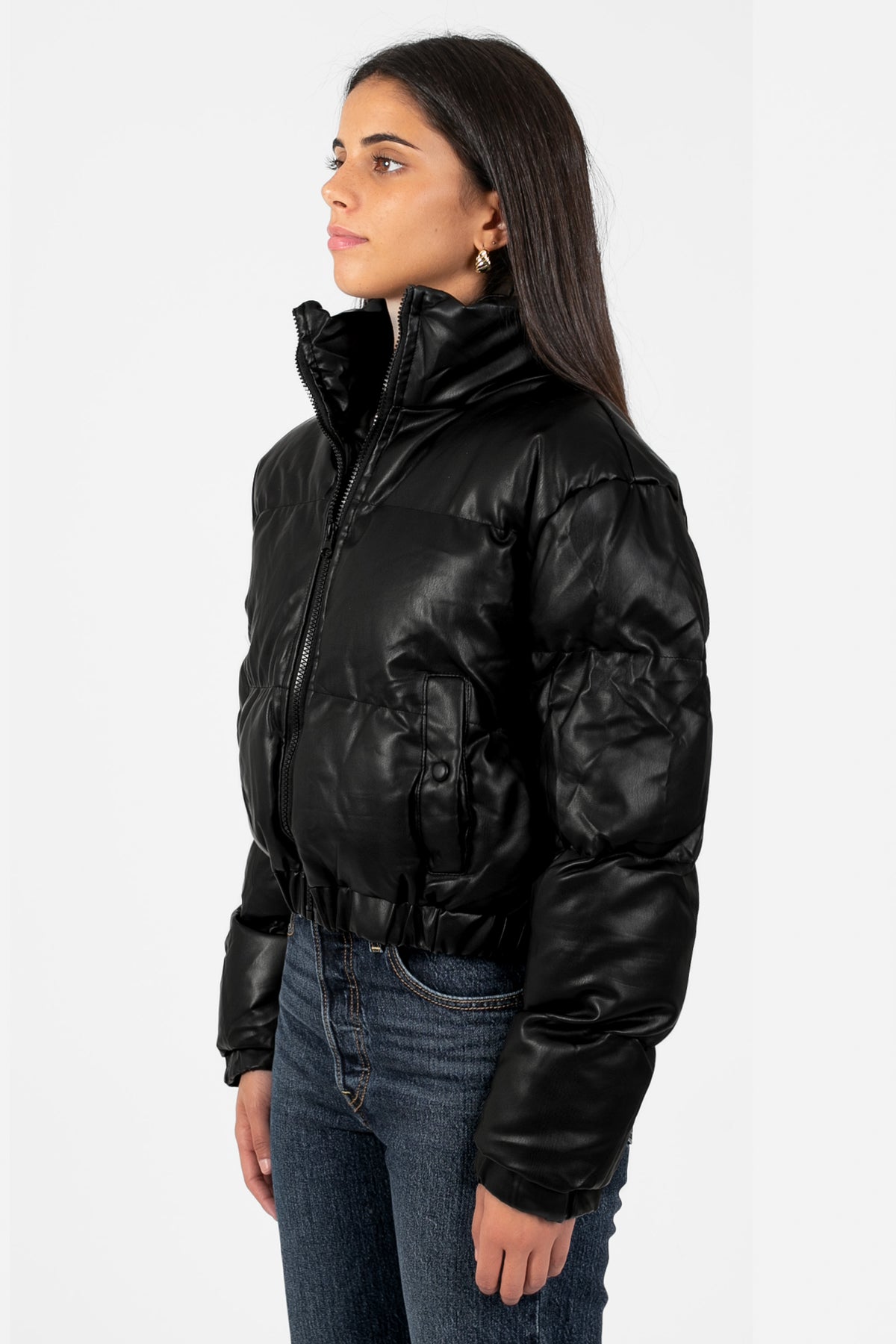 Rebel Faux Leather Bomber Jacket - honey
