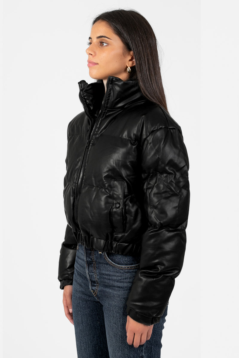Rebel Faux Leather Bomber Jacket - honey