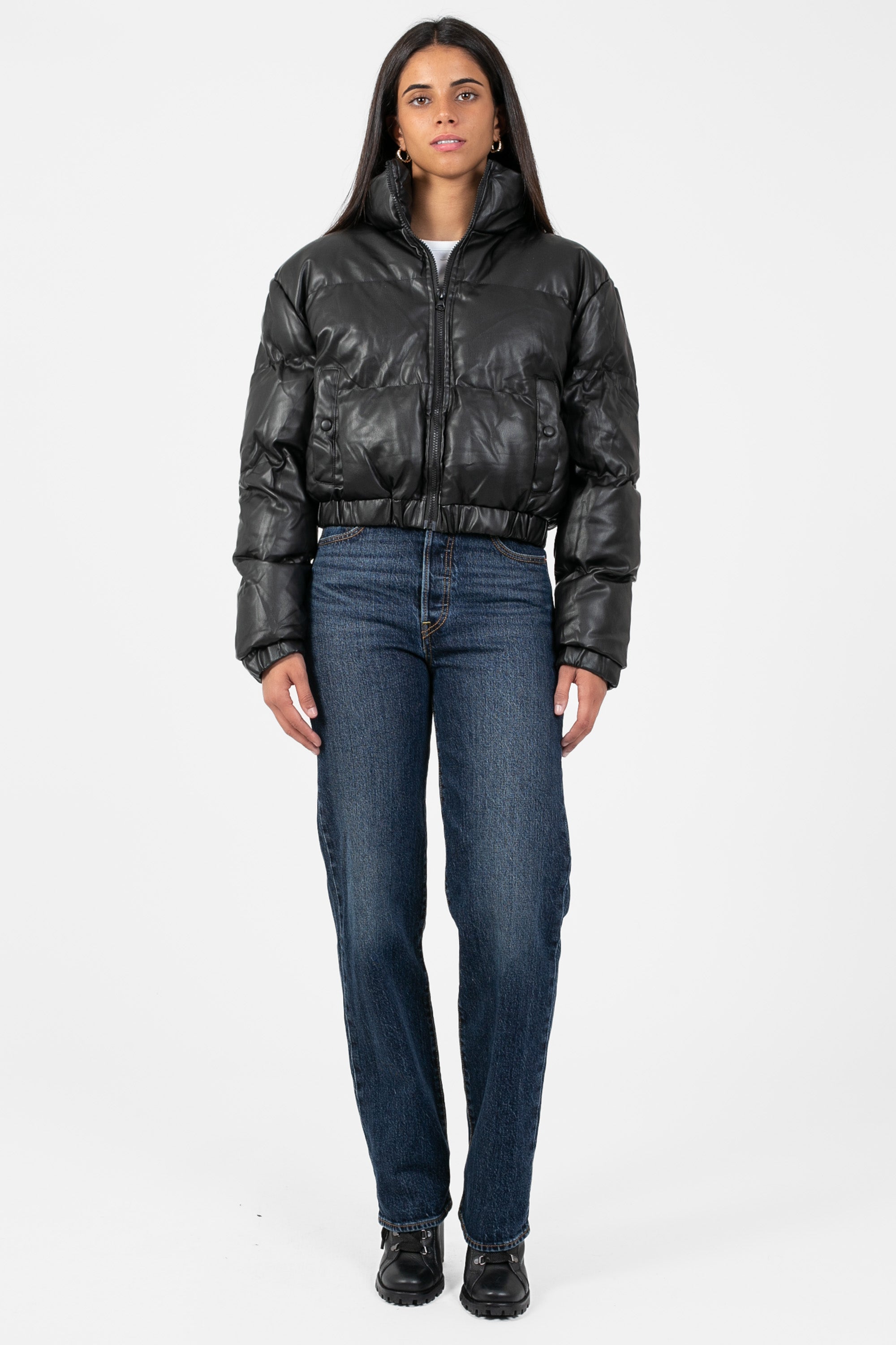 Rebel Faux Leather Bomber Jacket