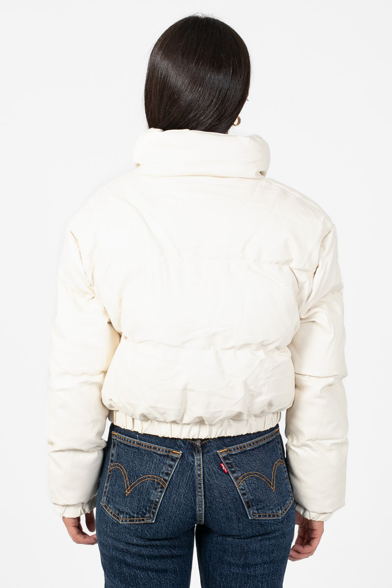 Rebel Faux Leather Bomber Jacket - honey