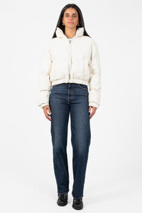 Rebel Faux Leather Bomber Jacket - honey