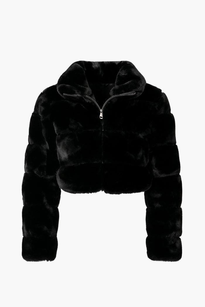 Aviva Striped Faux Fur Jacket