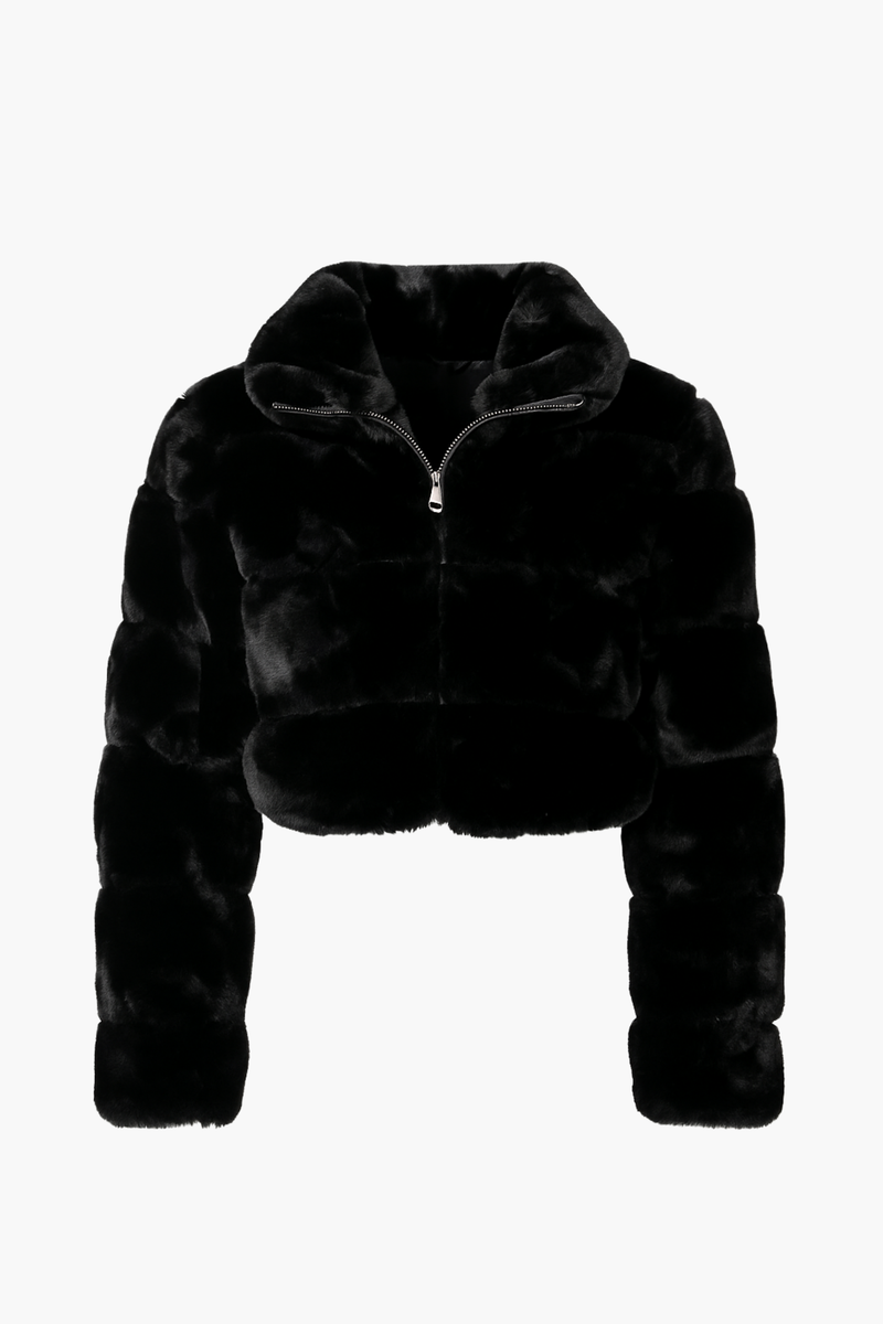 Aviva Striped Faux Fur Jacket