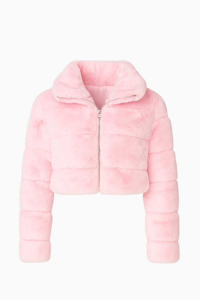 Aviva Striped Faux Fur Jacket