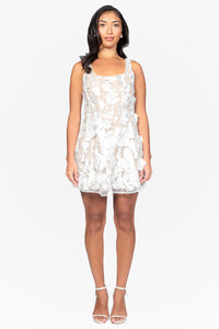 Forever Floral Embellished Mini Dress - honey