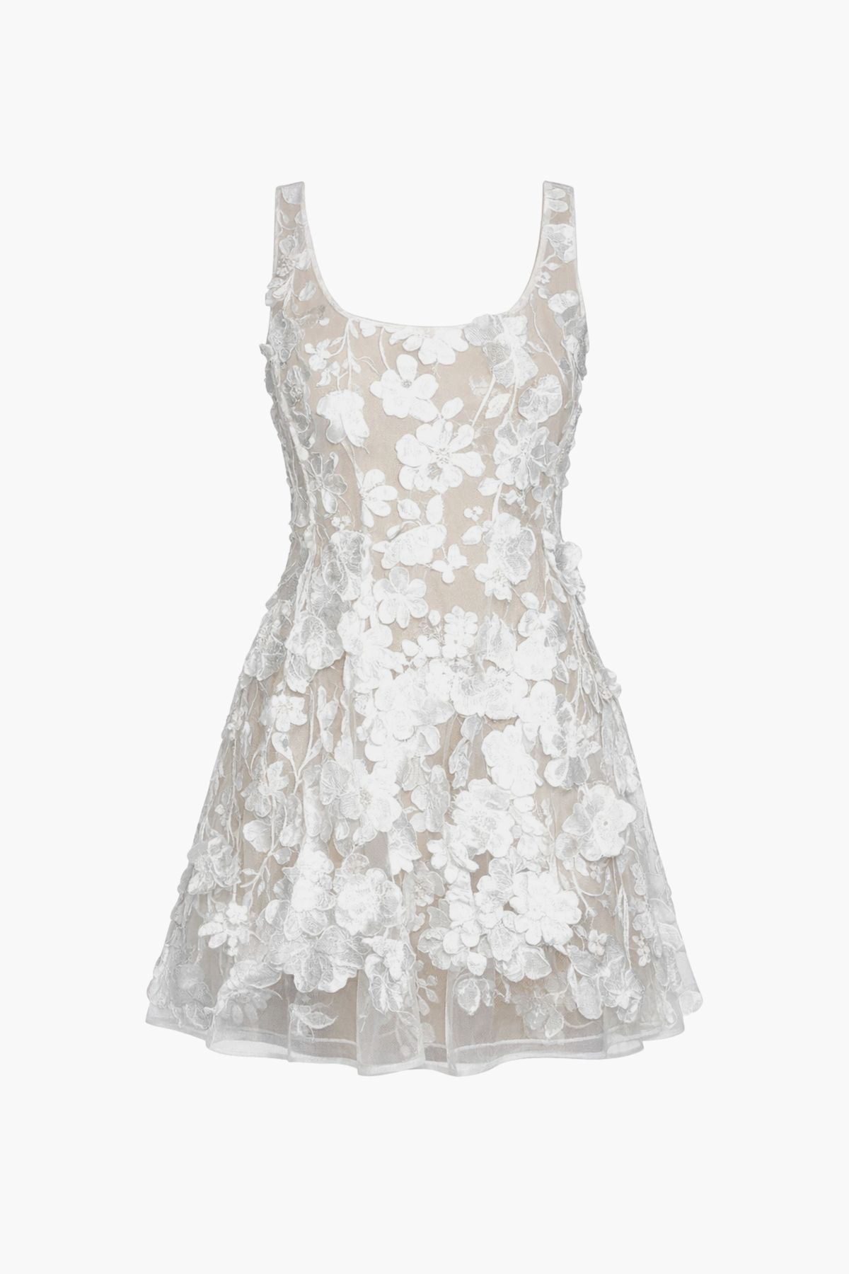 Forever Floral Embellished Mini Dress - honey