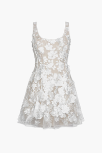 Forever Floral Embellished Mini Dress - honey