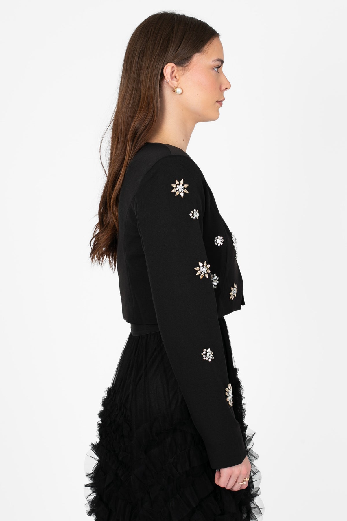 Esmerelda Sparkle Embellished Jacket - honey