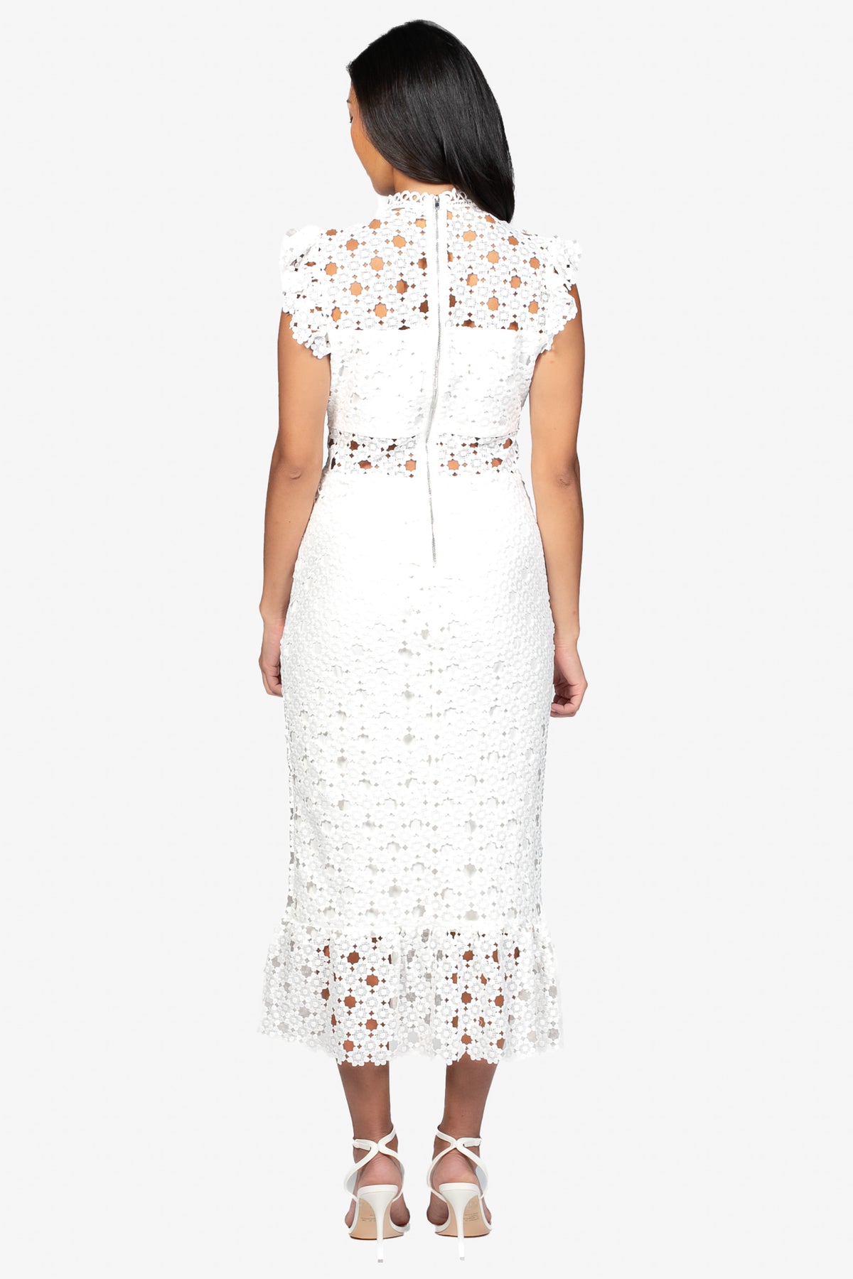 Samantha Lace Trumpet Bottom Midi Dress - honey