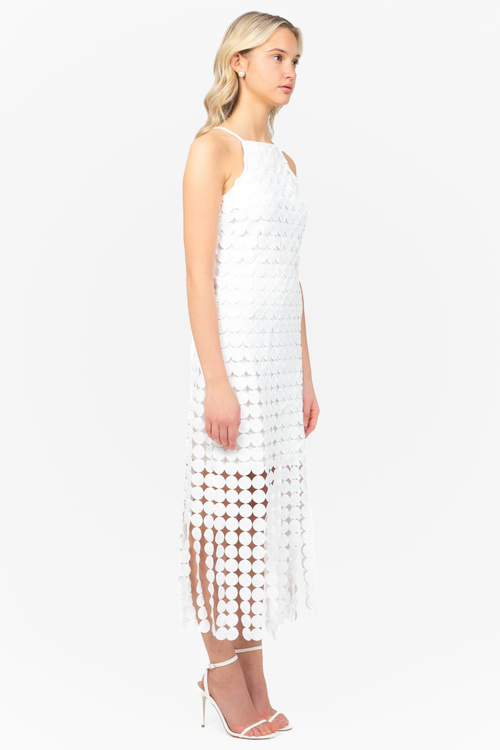 Winslet High Neckline Circle Lace Midi Dress